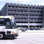 Ontario is proposing to dramatically increase fines for fare evasion on GO Transit, allow rideshare services in some northern communities, and ban municipalities from requiring EV charging stations and other outdoor features as part of development standards. A bus is seen outside the parking lot at the Bramalea GO Station, in Brampton, on Thursday May 11, 2023. THE CANADIAN PRESS/Chris Young