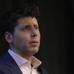 OpenAI's CEO Sam Altman, the founder of ChatGPT and creator of OpenAI speaks at University College London, as part of his world tour of speaking engagements in London, Wednesday, May 24, 2023. (AP Photo/Alastair Grant)