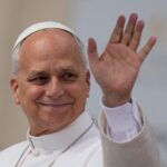 Pope Leo XIV arrives for his weekly general audience in St. Peter's Square, at the Vatican, Wednesday, May 13, 2026. (AP Photo/Alessandra Tarantino)