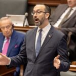 Ontario Minister of Colleges and Universities Nolan Quinn speaks during Question Period in the Ontario Legislature in Toronto on Tuesday March 24, 2026. THE CANADIAN PRESS/Frank Gunn