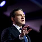 Leader of the Conservative Party Pierre Poilievre speaks during the annual Canada Strong and Free Network in Ottawa on Thursday, May 7, 2026. THE CANADIAN PRESS/Spencer Colby