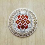 The emblem of the Supreme Court of Canada is seen in its temporary courtroom located in the West Memorial Building in Ottawa, on Friday, Sept. 4, 2026. THE CANADIAN PRESS/Justin Tang