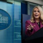 FILE - The then White House press secretary Karoline Leavitt speaks at the daily briefing at the White House in Washington Tuesday, Jan. 28, 2025. (AP Photo/Ben Curtis, File)