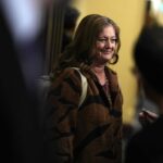 Liberal MP Lisa Hepfner responds to questions from journalists before a meeting of the Liberal caucus on Parliament Hill in Ottawa, on Wednesday, Oct. 28, 2026. THE CANADIAN PRESS/Justin Tang
